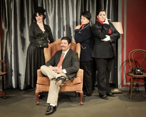 The entire cast from The 39 Steps: Alexis Rafter,Jamie Forman,Jeffrey Wymer, and Mia Mercado-Bennett; as well as director Kellie McDonald for Director.